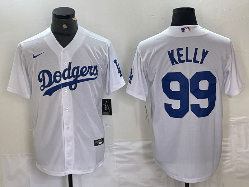 Men Los Angeles Dodgers #99 Kelly White Nike Game MLB Jersey style 5->los angeles dodgers->MLB Jersey
